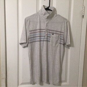 Travis Mathew Gray and Blue Polo Shirt Casual Design